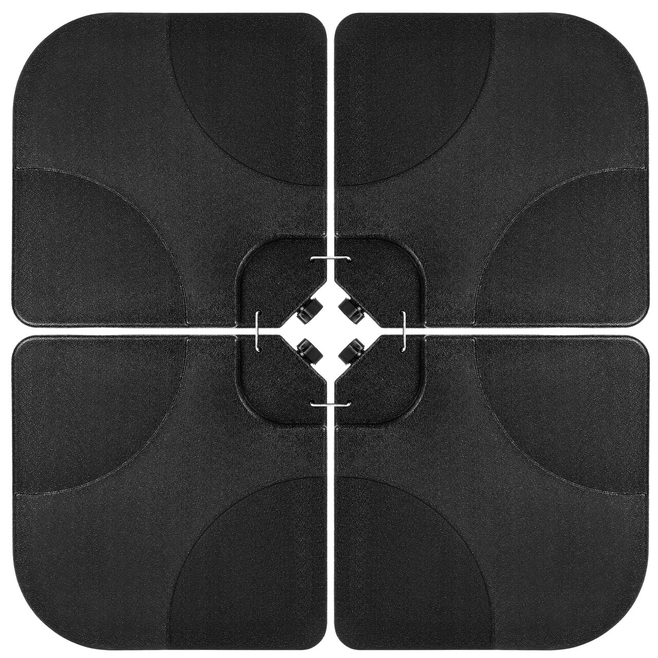 Best Choice Products 4-Piece Cantilever Offset Patio Umbrella Stand Square Base Plate Set w/ Easy-Fill Spouts